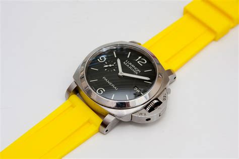 panerai yellow rubber strap|panerai aftermarket straps.